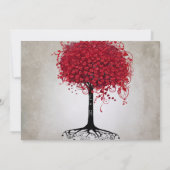 Hochzeit des Apfelwaldes mit rotem Herz Einladung (Rückseite)