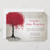 Hochzeit des Apfelwaldes mit rotem Herz Einladung (Vorderseite)