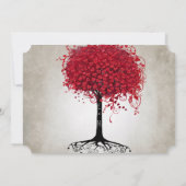 Hochzeit des Apfelwaldes mit rotem Herz Einladung (Rückseite)