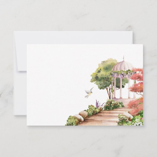 Hochzeit des Aquarellgartens Save The Date (Rückseite)