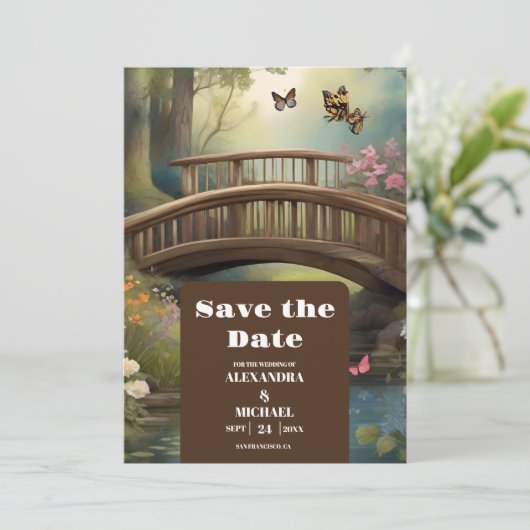 Hochzeit des Bergsees Save The Date (Stehend Vorderseite)