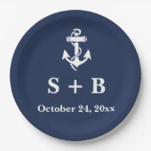 Hochzeit des blauen Anchor-Meeres Pappteller (Vorderseite)