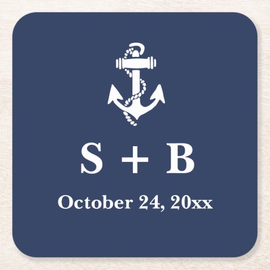 Hochzeit des blauen Anchor-Meeres Rechteckiger Pappuntersetzer (Vorderseite)