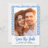 Hochzeit des Blauen Fotos Save The Date (Vorderseite)