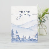 Hochzeit des Blauen Gebirges Dankeskarte (Stehend Vorderseite)