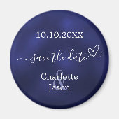 Hochzeit des blauen Herzens Speichern Sie den Datu Magnet (Vorne)