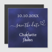 Hochzeit des blauen Herzens Speichern Sie den Datu Magnetkarte (Vorne/Hinten)