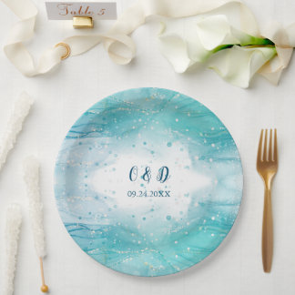 Hochzeit des Blauen Ozeans Pappteller