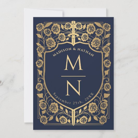 Hochzeit des Blauen Schwertschilds Einladung (Rückseite)