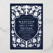 Hochzeit des Blauen Schwertschilds Folieneinladung (Vorderseite)