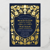 Hochzeit des Blauen Schwertschilds Folieneinladung (Vorderseite)