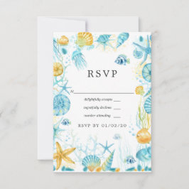 Hochzeit des blauen und gelben Meeres RSVP Karte