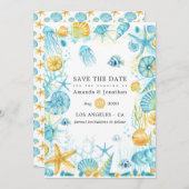 Hochzeit des blauen und gelben Meeres Save The Date (Vorne/Hinten)