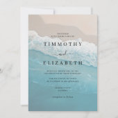 Hochzeit des Blue Ocean Sand Beach Einladung (Vorderseite)