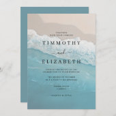 Hochzeit des Blue Ocean Sand Beach Einladung (Vorne/Hinten)
