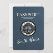 Hochzeit des Blue South Africa Passport Einladung (Rückseite)