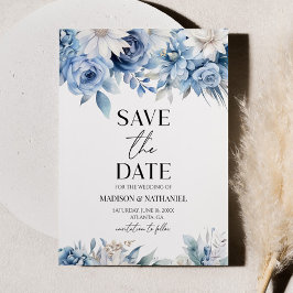 Hochzeit des Blumengartens Dusty Blue Save The Date