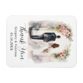 Hochzeit des Blumenwaldbogens mit Wasserfarbe Dank Magnet (Horizontal)