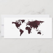 Hochzeit des Boardings "Navy Burgundy Map" Einladung (Rückseite)