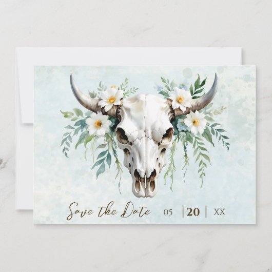Hochzeit des Bohemischen Watercolor Save The Date (Vorderseite)