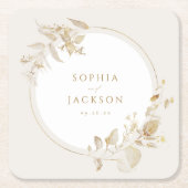 Hochzeit des Botanischen Blumenkreides in Gold Rechteckiger Pappuntersetzer (Vorderseite)