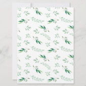 Hochzeit des botanischen Wasserfarbenkreises Fresh Einladung (Rückseite)