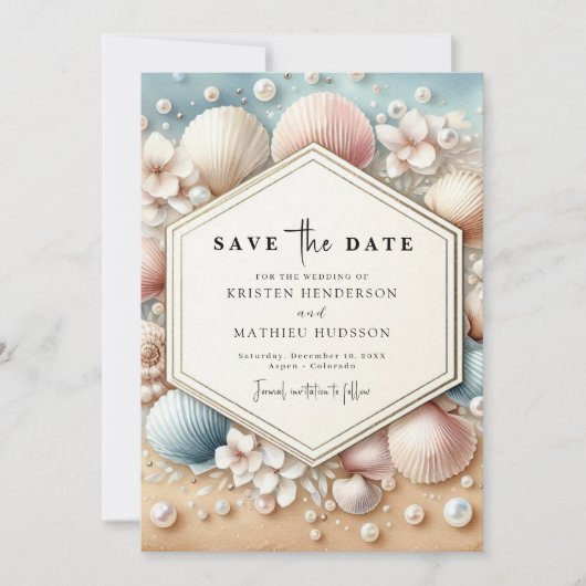 Hochzeit des digitalen Aquarells Save The Date (Vorderseite)
