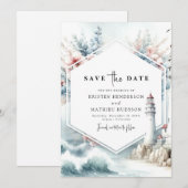 Hochzeit des digitalen Printable Charm Lighthouse Save The Date (Vorne/Hinten)