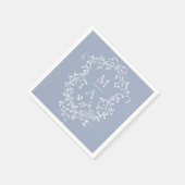 Hochzeit des dunkelblauen klassischen Wappen Serviette (Ecke)