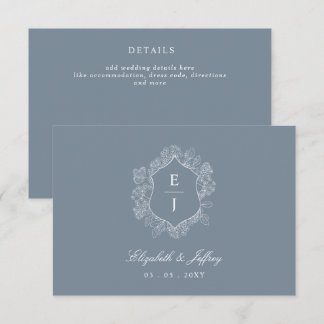 Hochzeit des dunkelblauen Wappen Begleitkarte
