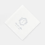 Hochzeit des dunkelblauen Wappen Serviette (Ecke)