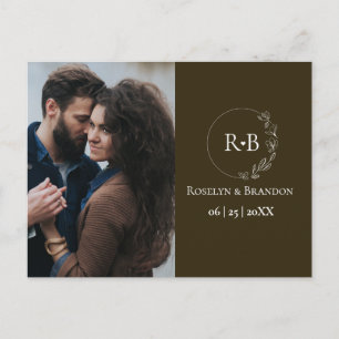 Hochzeit des dunkelbraunen Fotos Postkarte