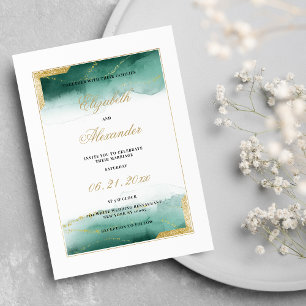 Hochzeit des dunkelgrünen Glitzer Einladung