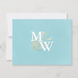 Hochzeit des EleganSea Glass Monogram RSVP Karte