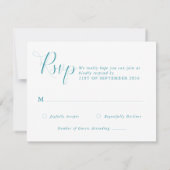 Hochzeit des EleganSea Glass Monogram RSVP Karte (Rückseite)