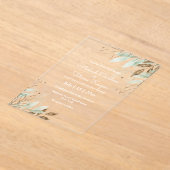 Hochzeit des eleganten botanisch-grünen Blätter Acryleinladungen (Ablage )