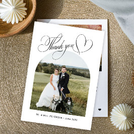 Hochzeit des eleganten Fotos Dankeskarte