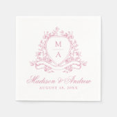 Hochzeit des eleganten grünen Wappen Serviette (Vorderseite)