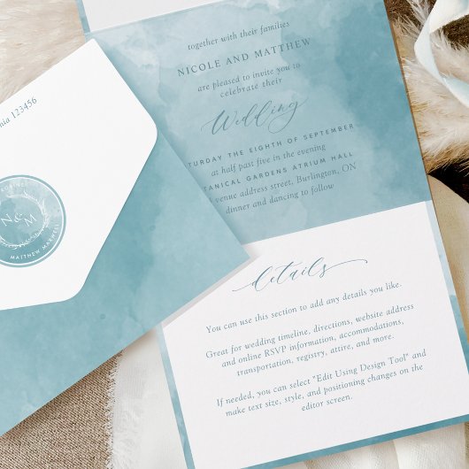 Hochzeit des eleganten Seeglas All In One Einladung