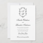 Hochzeit des formalen klassischen Wappen Einladung (Vorderseite)