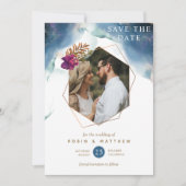 Hochzeit des Fotos, geometrischer Himmelsgarten Save The Date (Vorderseite)