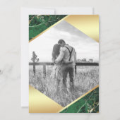 Hochzeit des Fotos "Goldenes Grün" Einladung (Rückseite)