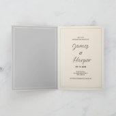 Hochzeit des Fotos in Weiß Einladung (Innenseite)