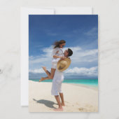 Hochzeit des Fotos "Watercolor Ocean Coast Beach" Einladung (Rückseite)