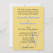 Hochzeit des Gelbblauen Gelbblauen Einladung (Vorderseite)