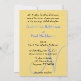 Hochzeit des Gelbblauen Gelbblauen Einladung