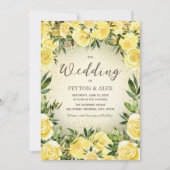 Hochzeit des Gelben Glitzer Einladung (Vorderseite)