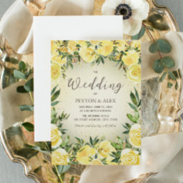 Hochzeit des Gelben Glitzer Einladung