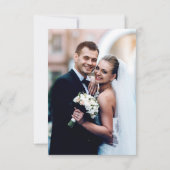 Hochzeit des geometrischen Fotos Burgund Navy Blus Dankeskarte (Rückseite)