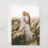 Hochzeit des geometrischen Fotos Dusty Blue Floral Einladung (Rückseite)